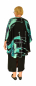 Preview: IN500T16 Tunika Chiffon Plus Size Bluse Viskose Gr. 54 56 58 60 schwarz/türkis