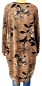 Mobile Preview: IN100BR Tunika Jersey Kleid Strick Longtunika geblümt Reißverschluss Langarm Gr. 42-48 braun
